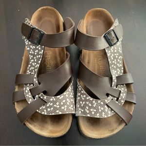 Birkenstock Papilla Brown Leaf Print Pisa Sandals 41